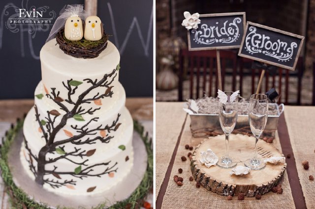 kings chapel, vintage, nashville wedding, birds nest cake, evin photography